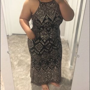 Black and Rose Gold Gown